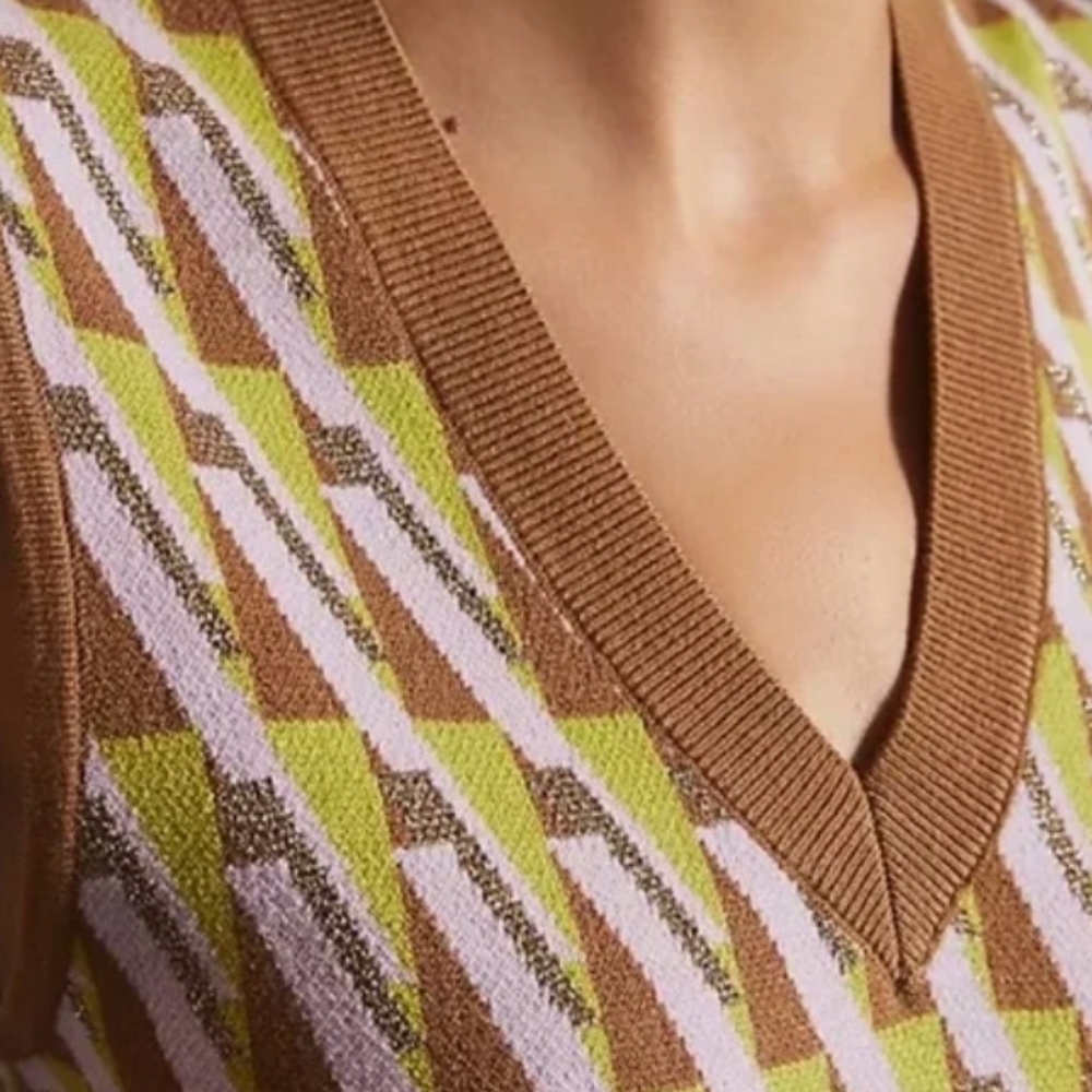 Anthropologie Maeve Vera Jacquard Sweater Vest - Picture 2 of 3